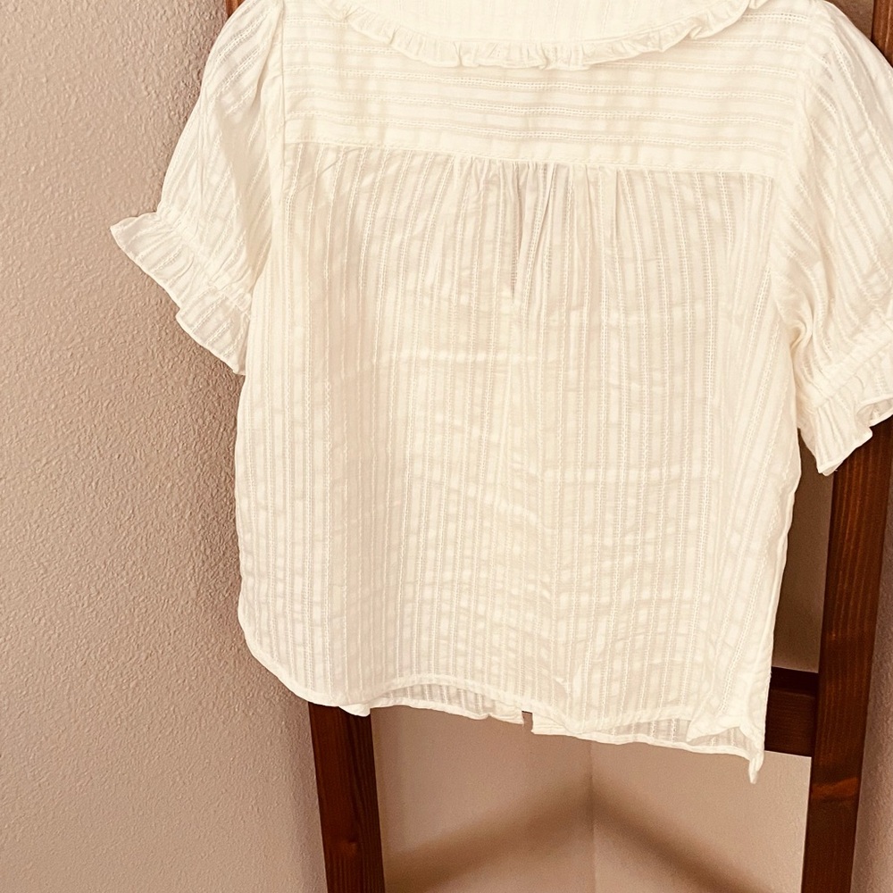 Pilcro White Striped Blouse - Picture 2 of 2